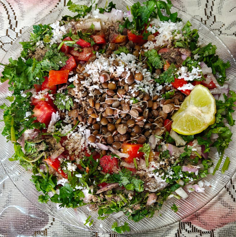  
                                Sprouted Masoor salad