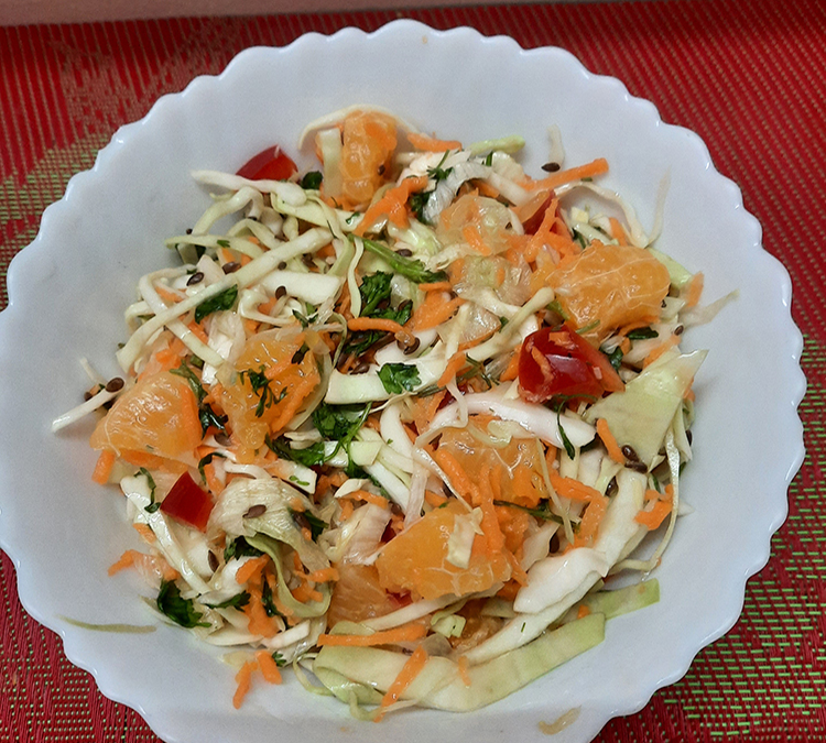 Raw cabbage salad 